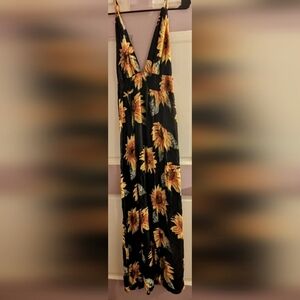 Timing Black and Orange Floral Dress